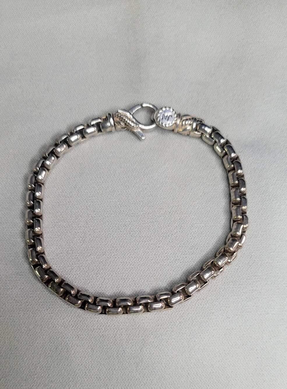 JAI Sterling Silver 7.25mm Box Chain Bracelet 7.5"